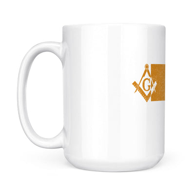 Kansas square & compass freemason symbol state map - White Mug