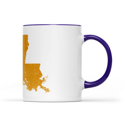 Louisiana square & compass freemason symbol state map - Accent Mug