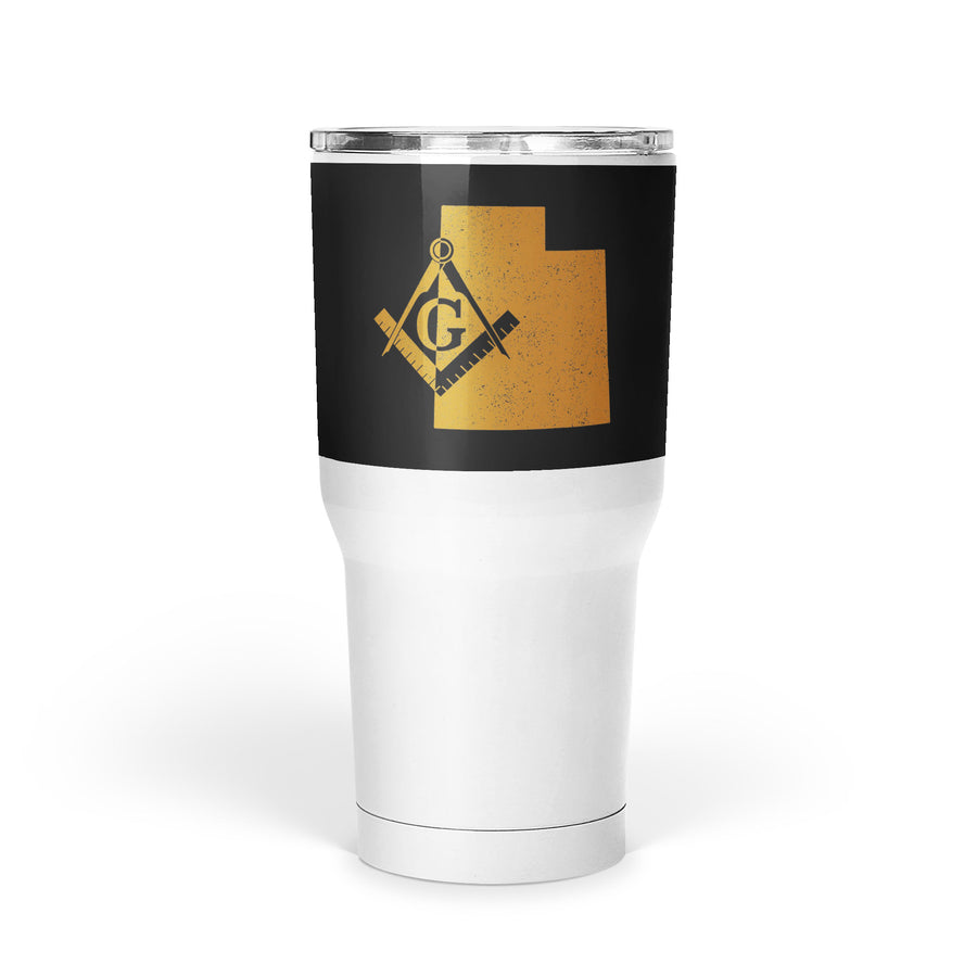 Utah Square & Compass Freemason symbol state map - Large Tumbler