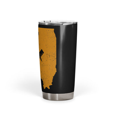 Illinois Square & Compass Freemason symbol state map - 20oz Fat Tumbler