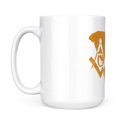 South Carolina square & compass freemason symbol state map - White Mug