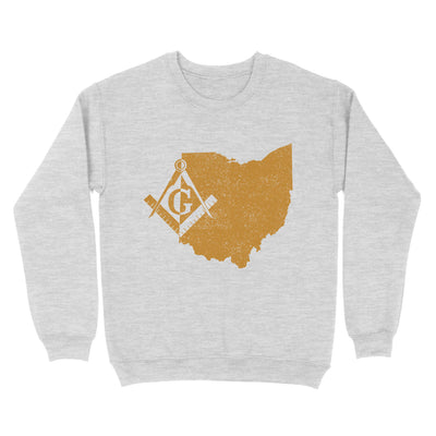 Ohio Freemason State Map Square & Compass Symbol - Sweatshirt