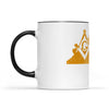 New York square & compass freemason symbol state map - Accent Mug