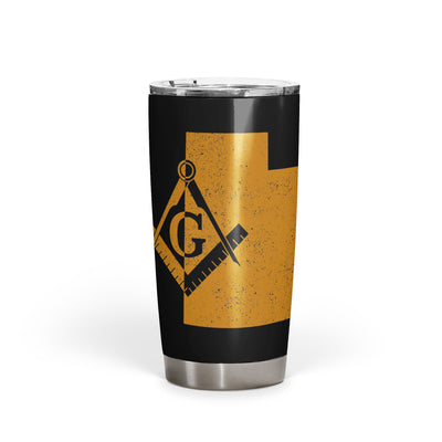 Utah Square & Compass Freemason symbol state map - 20oz Fat Tumbler