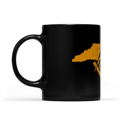 North Carolina square & compass freemason symbol state map - Black Mug