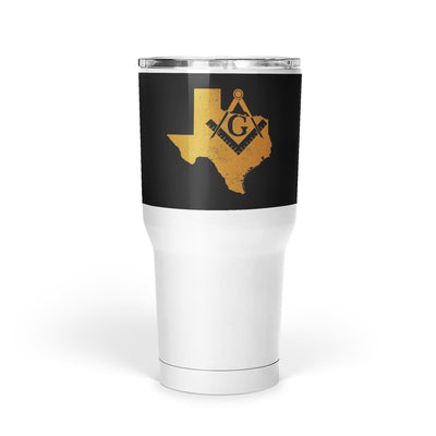 Texas Square & Compass Freemason symbol state map - Large Tumbler