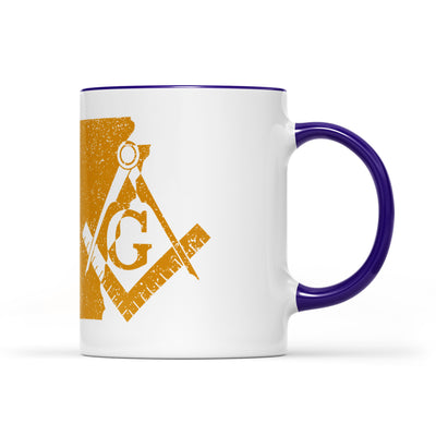 Arkansas square & compass freemason symbol state map - Accent Mug