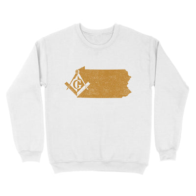 Pennsylvania Freemason State Map Square & Compass Symbol - Sweatshirt