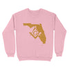 Florida Freemason State Map Square & Compass Symbol - Sweatshirt