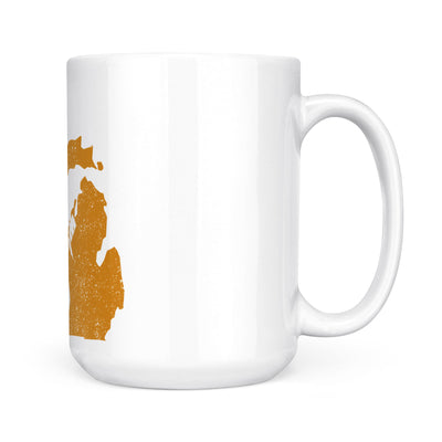 Michigan square & compass freemason symbol state map - White Mug