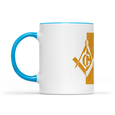 Utah square & compass freemason symbol state map - Accent Mug