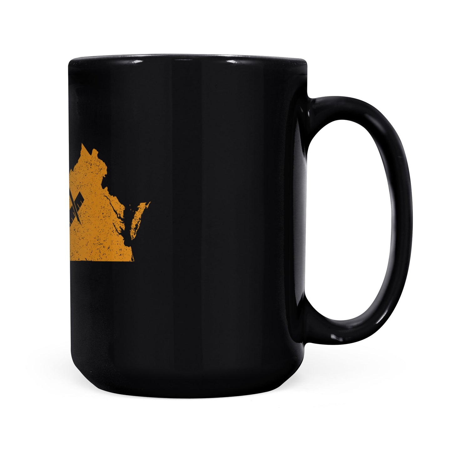 Virginia square & compass freemason symbol state map - Black Mug