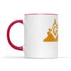 New York square & compass freemason symbol state map - Accent Mug