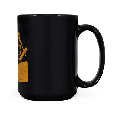 Idaho square & compass freemason symbol state map - Black Mug