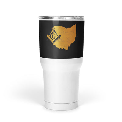 Ohio Square & Compass Freemason symbol state map - Large Tumbler