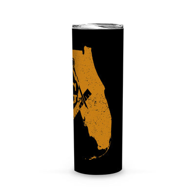 Florida Square & Compass Freemason symbol state map -Skinny Tumbler