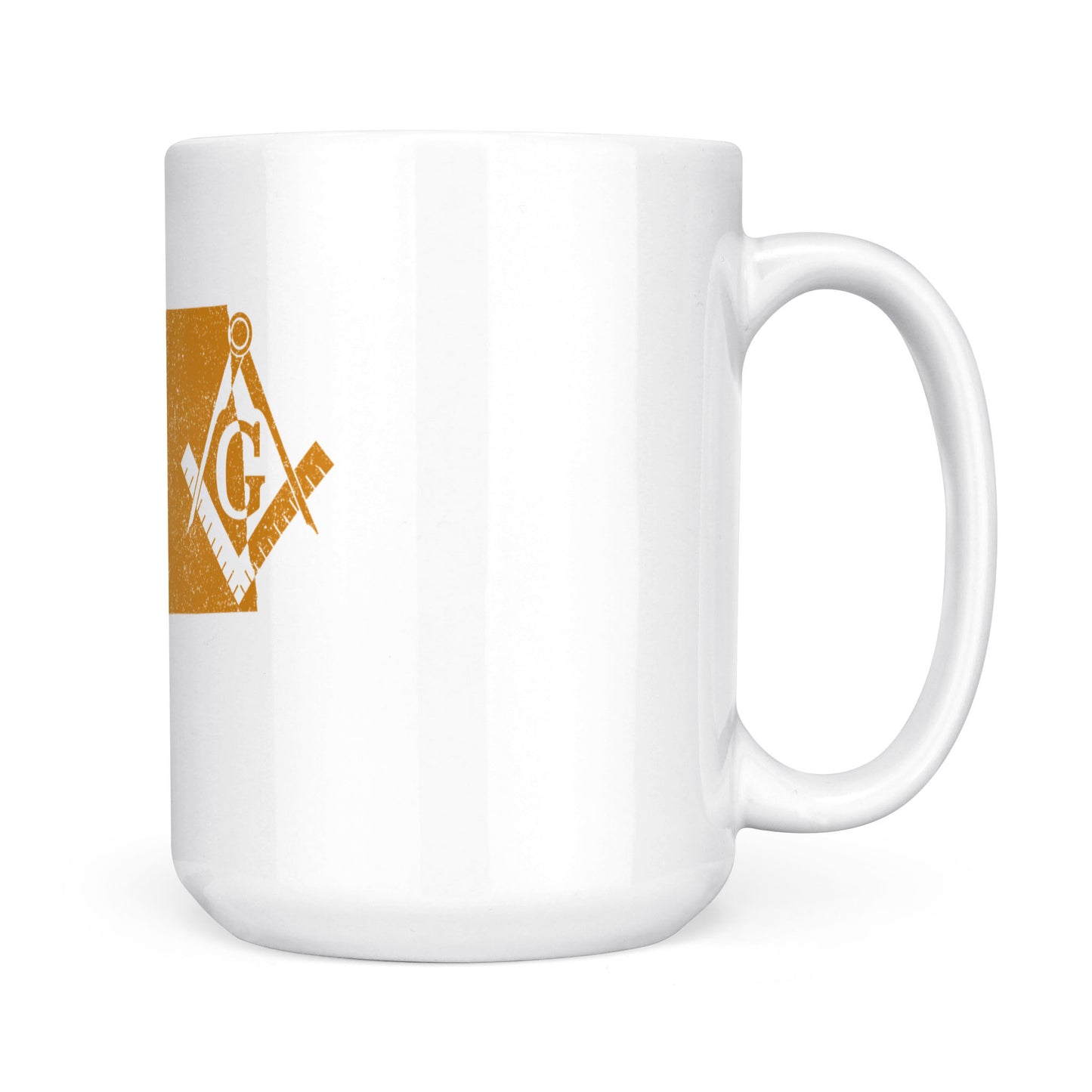 North Dakota square & compass freemason symbol state map - White Mug