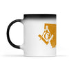 Montana square & compass freemason symbol state map - Color Changing Mug