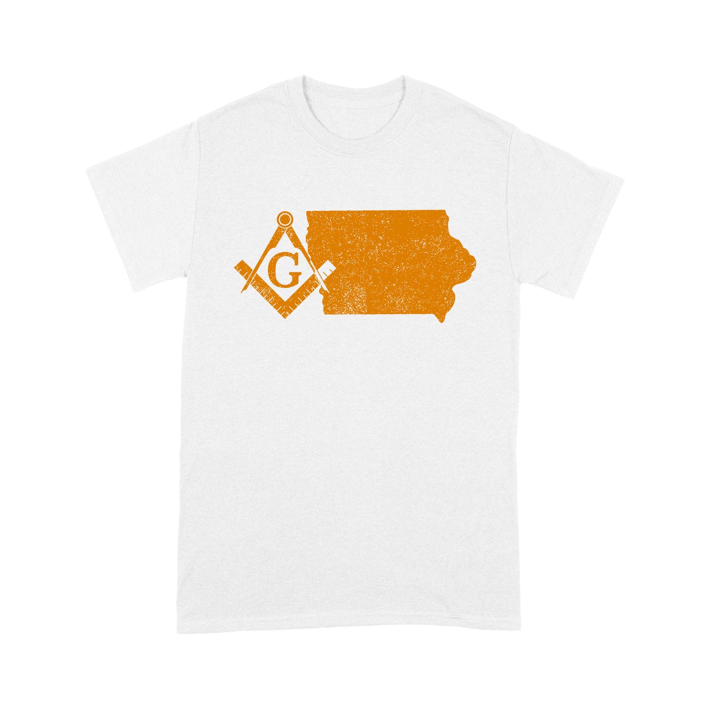 Lowa Freemason State Map Square & Compass Symbol - T Shirt