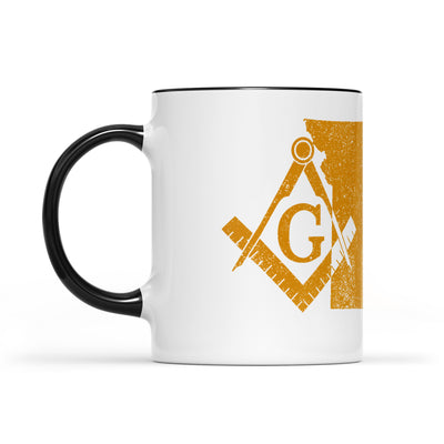 Missouri square & compass freemason symbol state map - Accent Mug