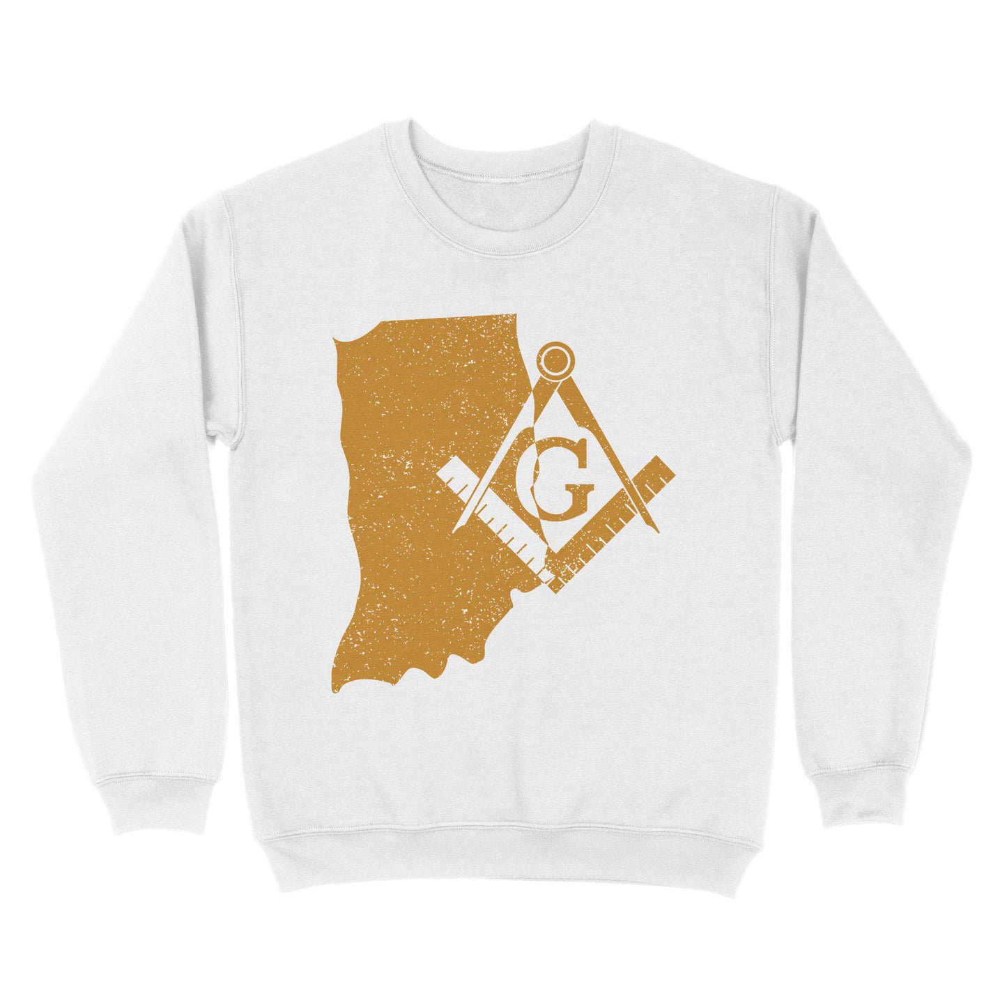 Indiana Freemason State Map Square & Compass Symbol - Sweatshirt