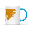 North Carolina square & compass freemason symbol state map - Accent Mug