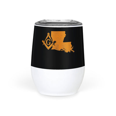 Louisian Square & Compass Freemason symbol state map - Wine Tumbler