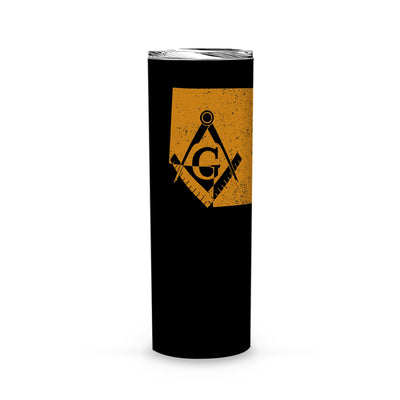 Nebraska Square & Compass Freemason symbol state map -Skinny Tumbler