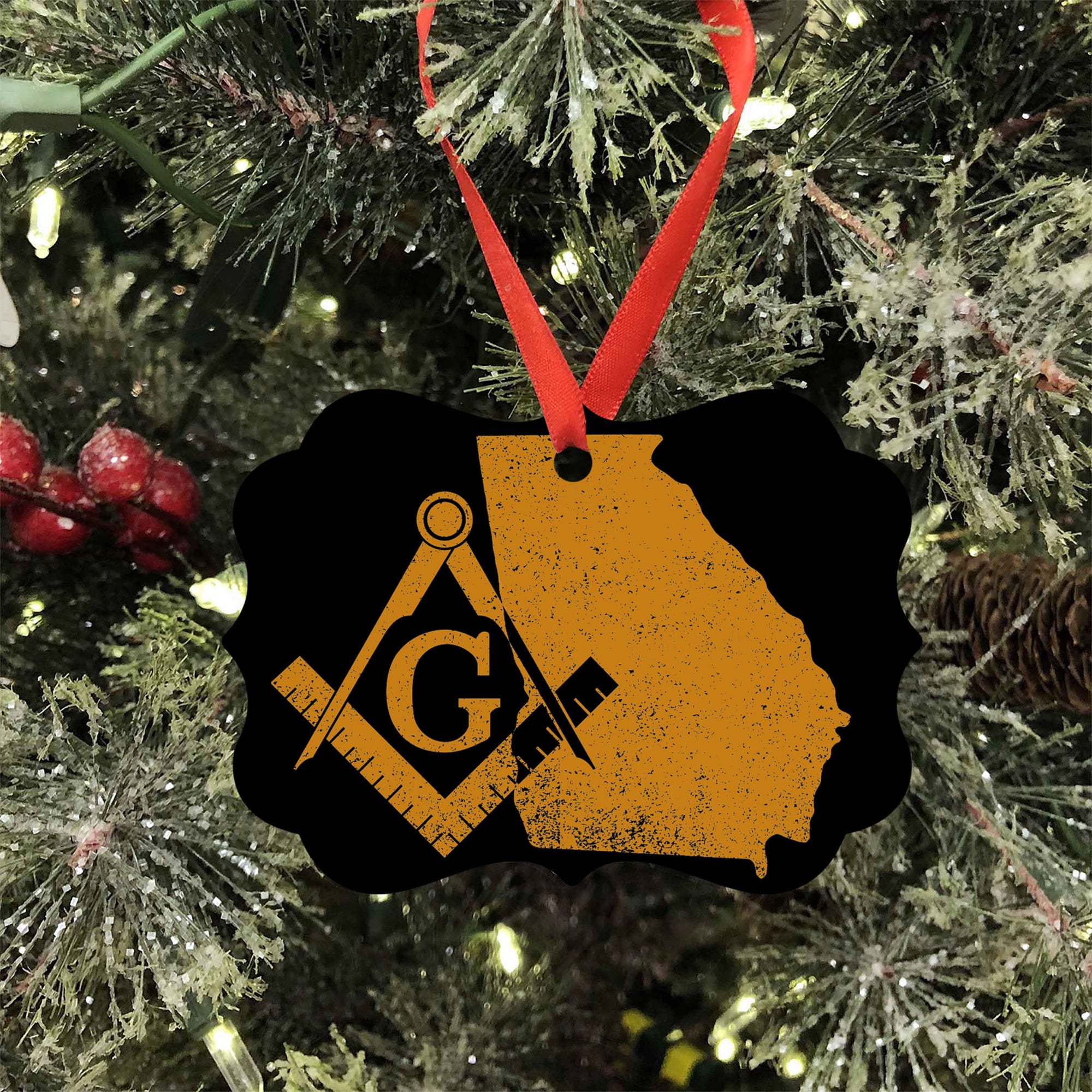 Georgia square & compass freemason symbol state map - Medallion Alumin ...