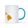 Hawaii square & compass freemason symbol state map - Accent Mug