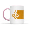 Kansas square & compass freemason symbol state map - Accent Mug