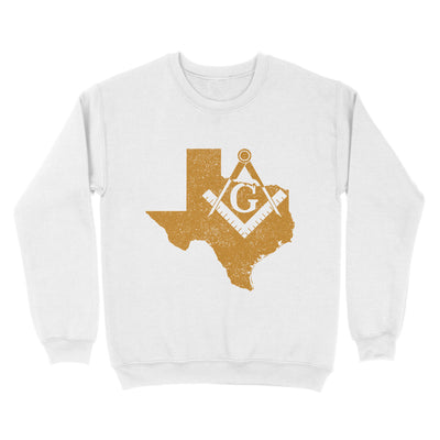 Texas Freemason State Map Square & Compass Symbol - Sweatshirt