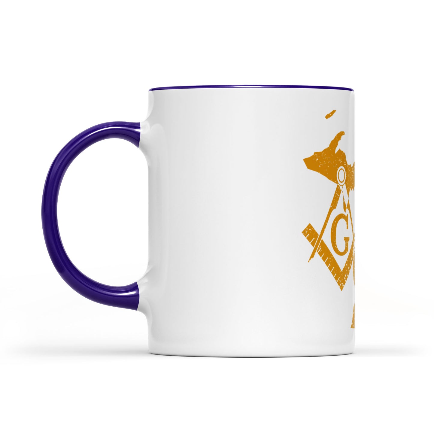 Michigan square & compass freemason symbol state map - Accent Mug