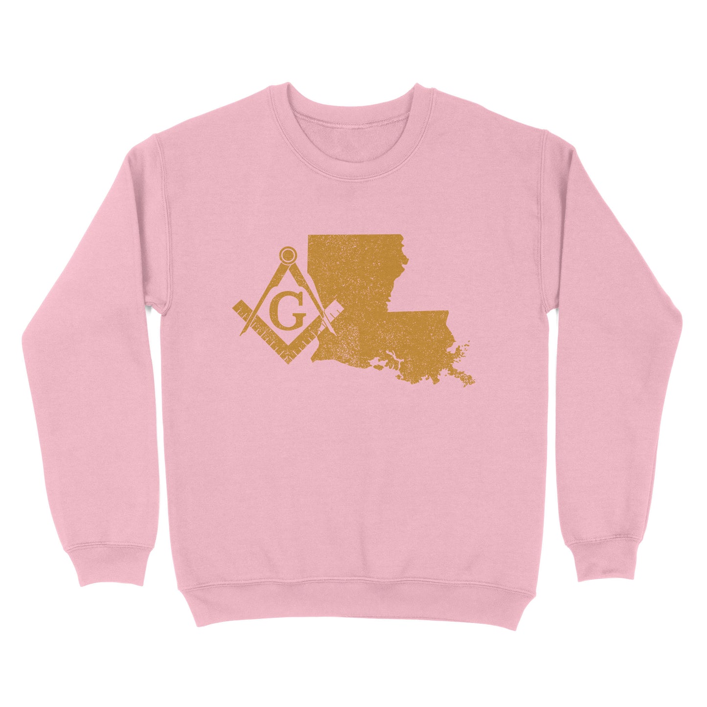 Louisiana Freemason State Map Square & Compass Symbol - Sweatshirt