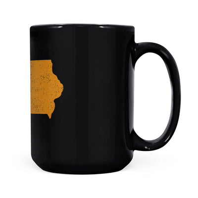 Iowa square & compass freemason symbol state map - Black Mug