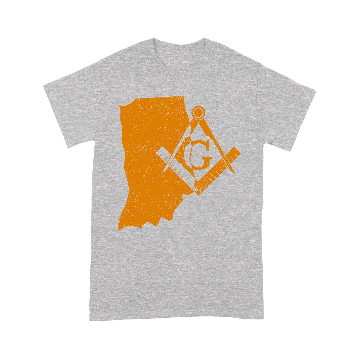 Indiana Freemason State Map Square & Compass Symbol - T Shirt