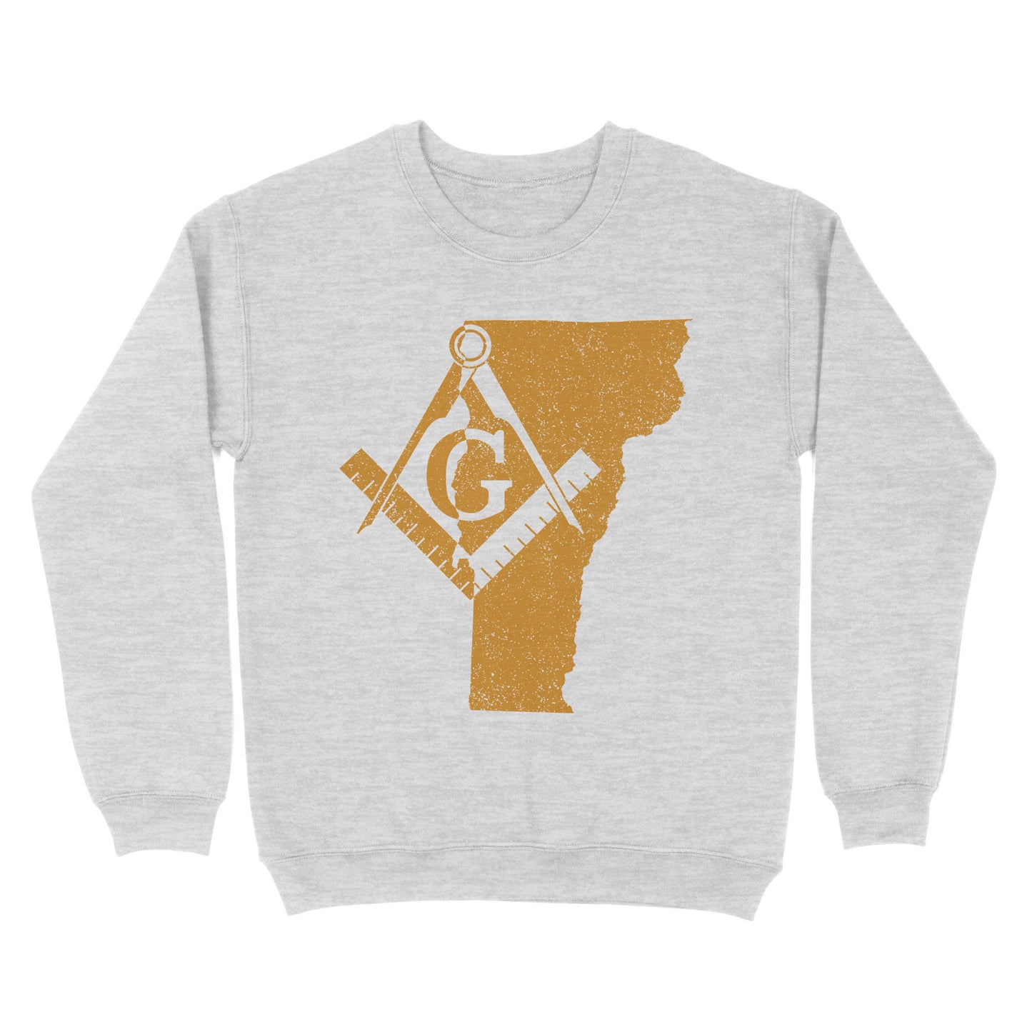 Vermont Freemason State Map Square & Compass Symbol - Sweatshirt