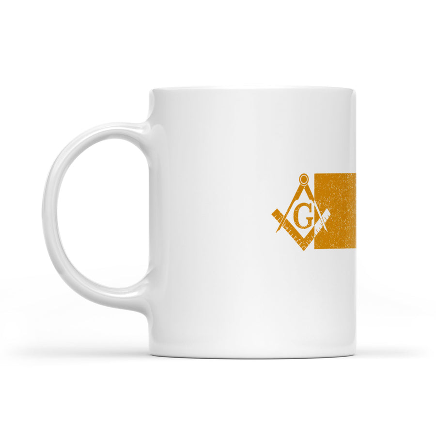 Kansas square & compass freemason symbol state map - White Mug