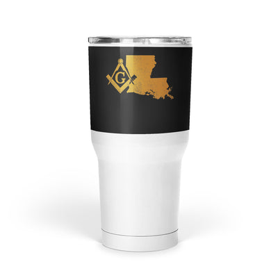 Louisiana Square & Compass Freemason symbol state map - Large Tumbler