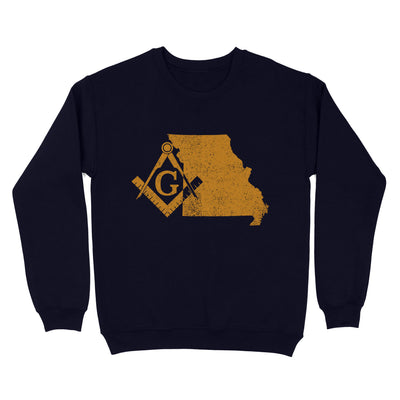 Missouri Freemason State Map Square & Compass Symbol - Sweatshirt