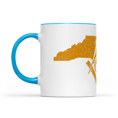 North Carolina square & compass freemason symbol state map - Accent Mug