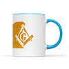 Oregon square & compass freemason symbol state map - Accent Mug