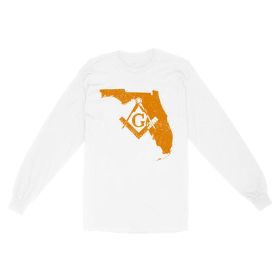 Florida Freemason State Map Square & Compass Symbol - Long Sleeve