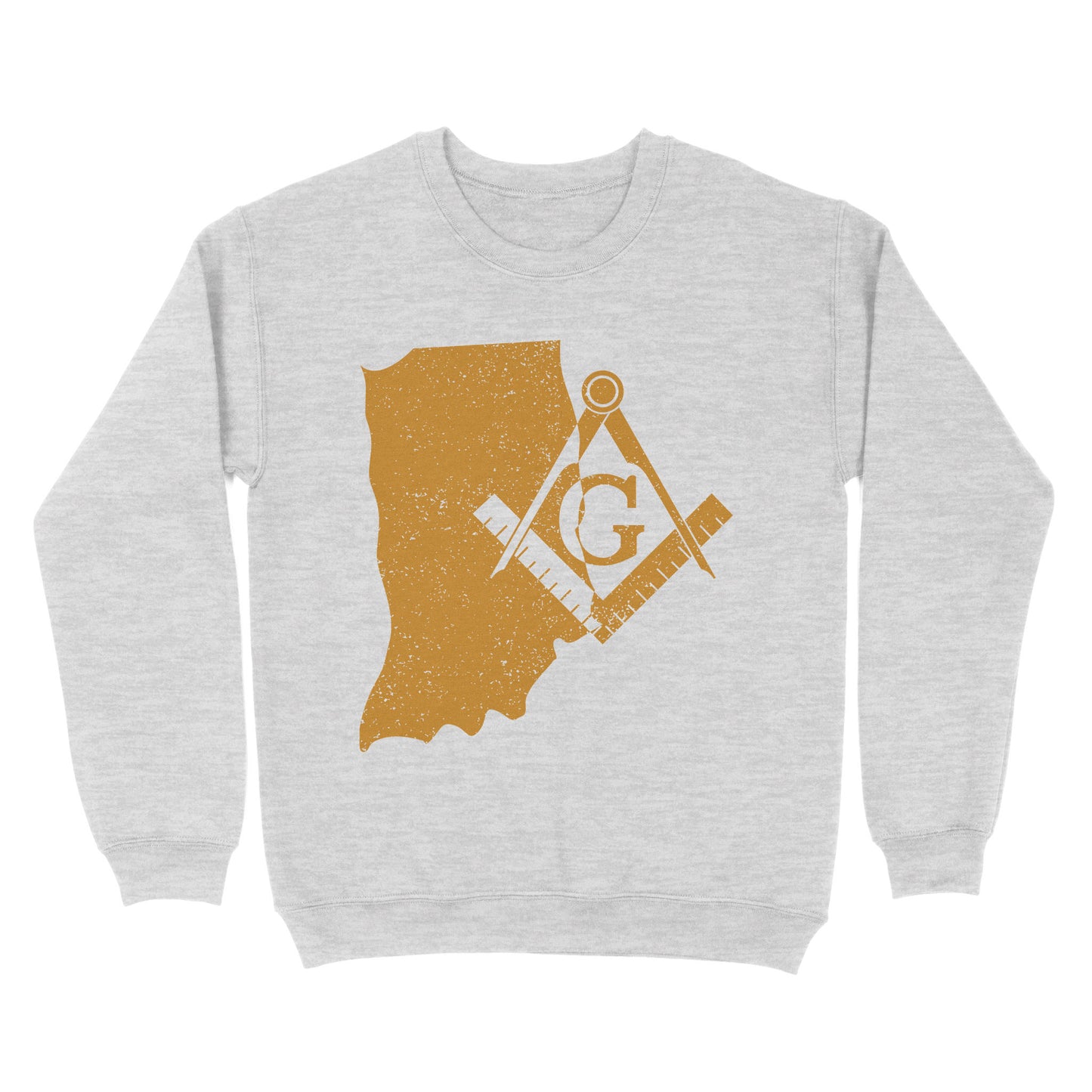 Indiana Freemason State Map Square & Compass Symbol - Sweatshirt