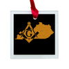 Kentucky square & compass freemason symbol state map - Glass Square Ornament