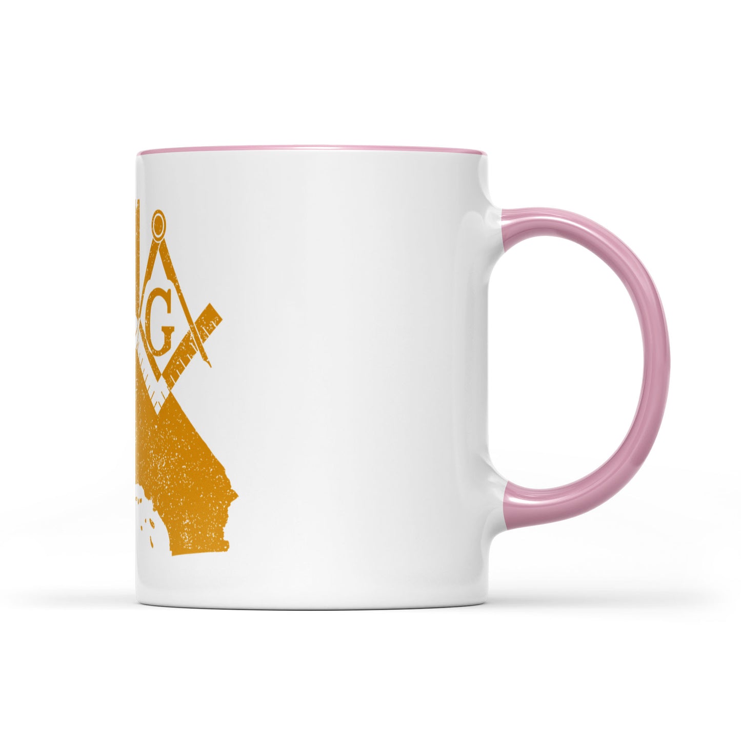 California square & compass freemason symbol state map - Accent Mug