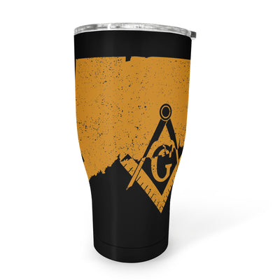 Connecticut Square & Compass Freemason symbol state map - 30oz Fat Tumbler