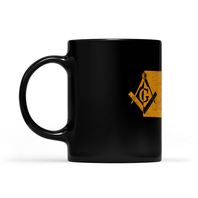 South Dakota square & compass freemason symbol state map - Black Mug