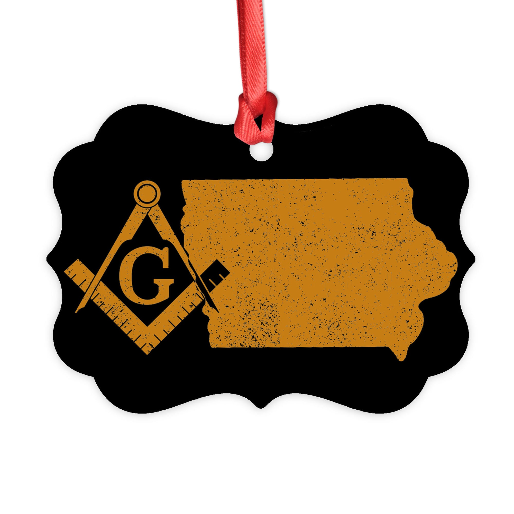 Iowa square & compass freemason symbol state map - Medallion Aluminum ...