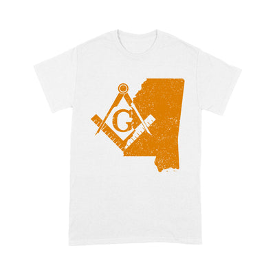 Mississippi Freemason State Map Square & Compass Symbol - T Shirt